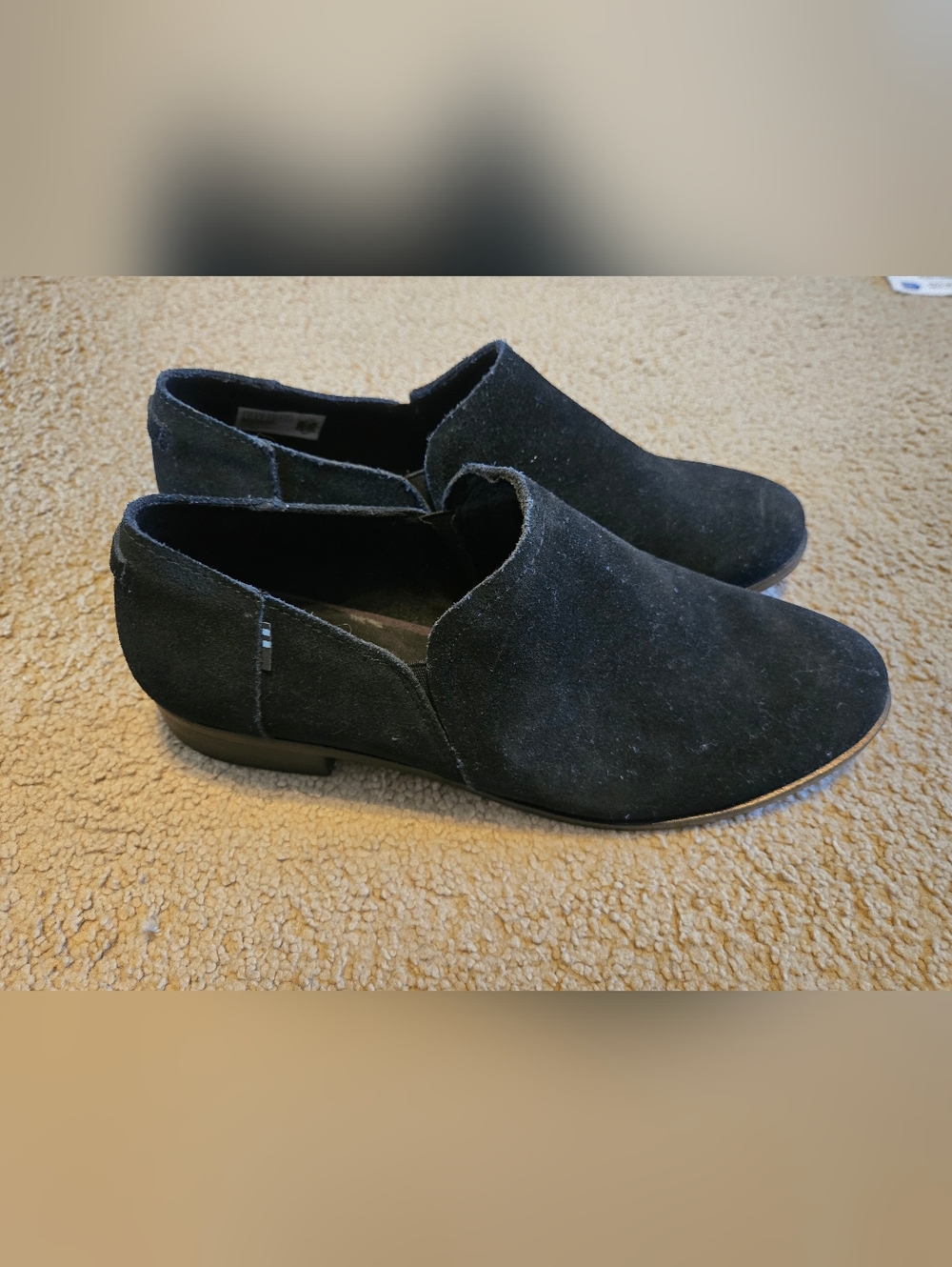 Toms Black Suede Slip-On Shoes